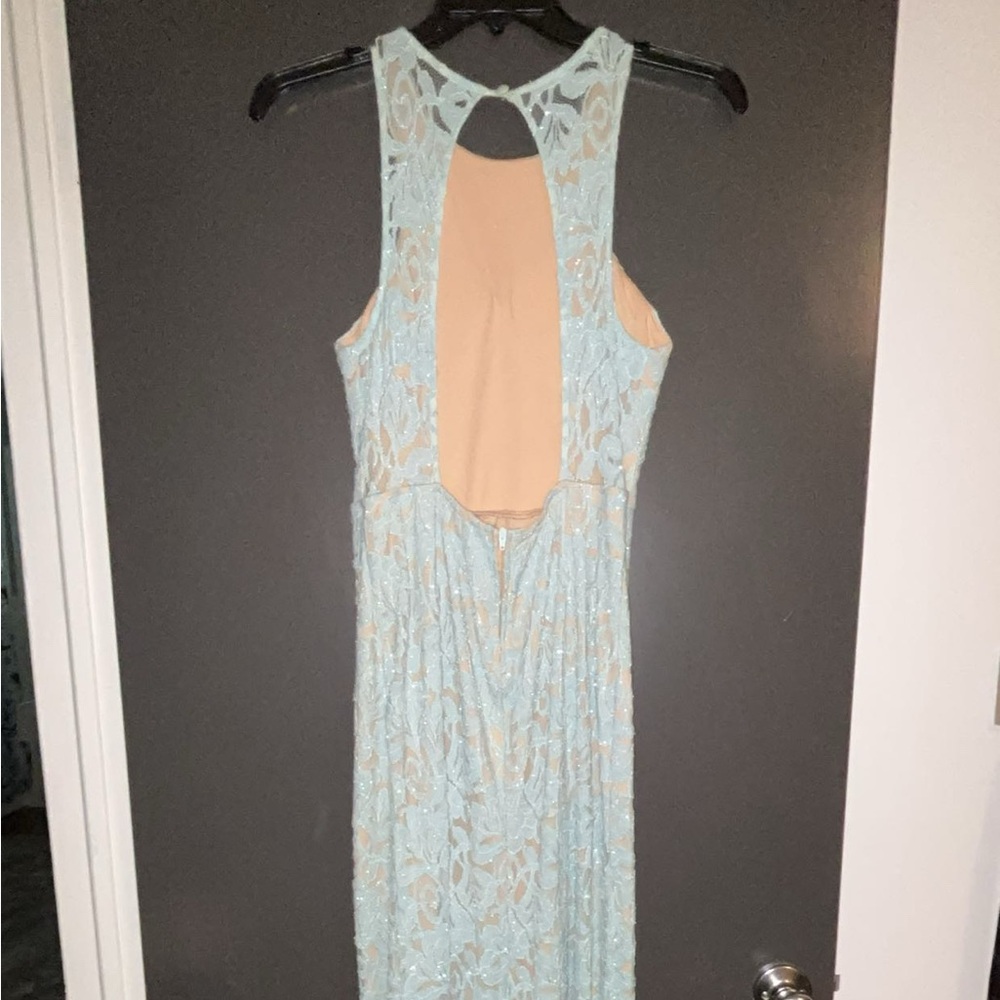 Elegant Blue Lace Dress